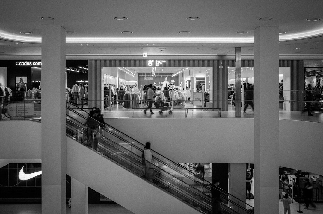 mall security guard watching cameras