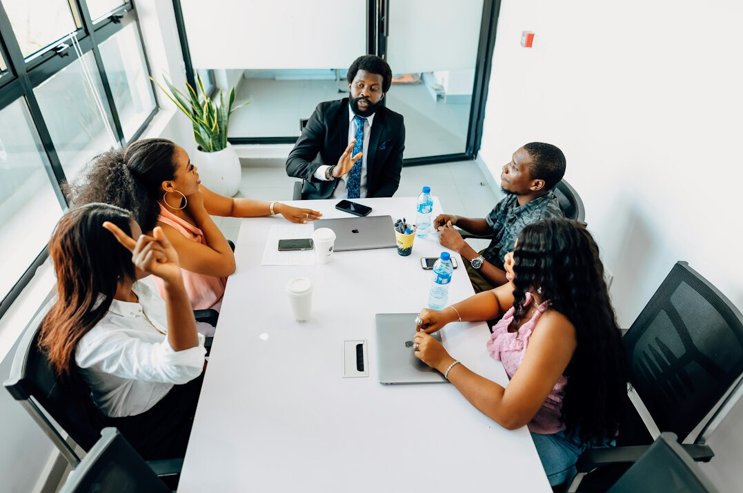 team meeting in office